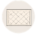 Rectangular framed quilted pattern with a diamond lattice design inside. Ready for a decorative or textile context.