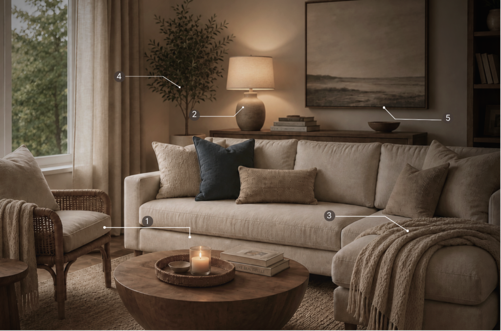 The 5 Layers of a Relaxed Living Room